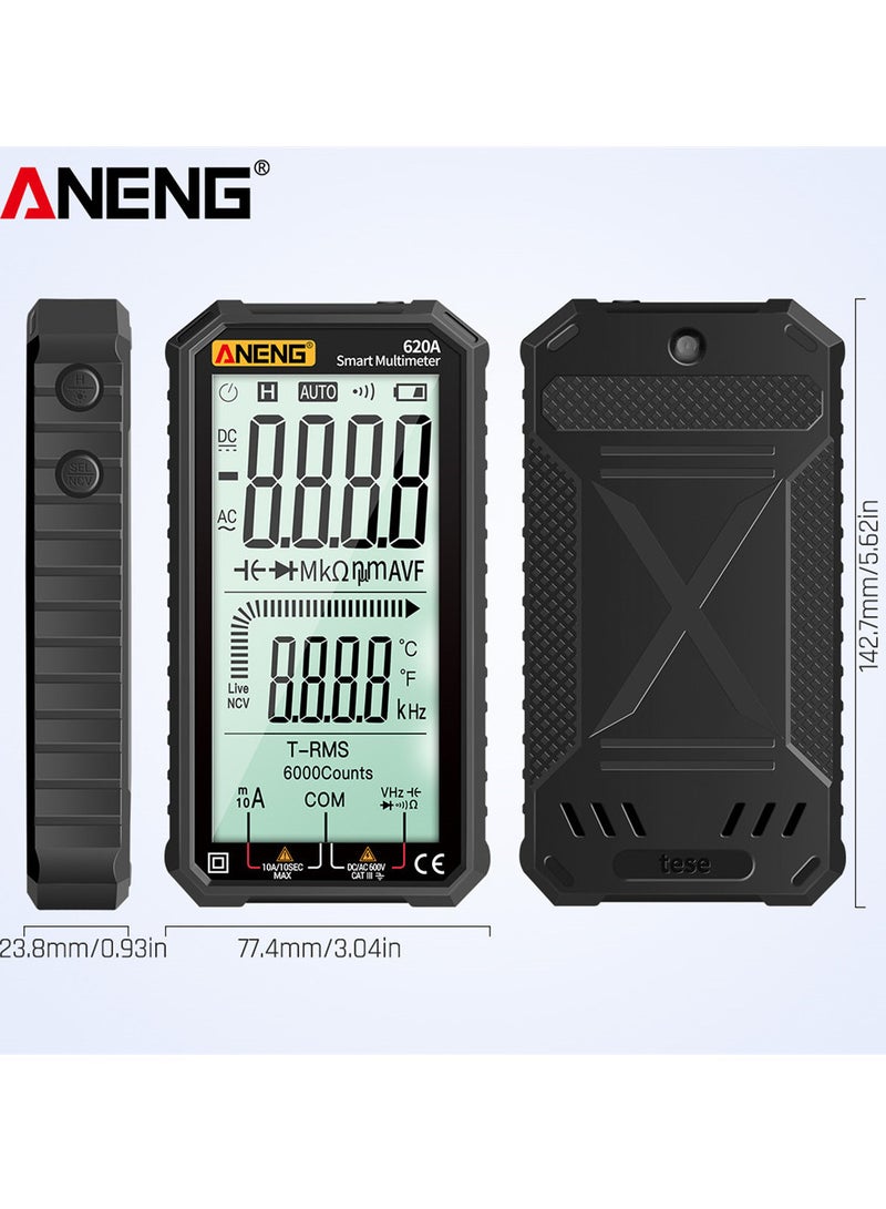 ANENG 4.7-Inch LCD Display AC/DC Digital Multimeter Ultraportable True-RMS Multimeter Auto-Ranging Multi Tester with Amp Volt Ohm Capacitance Continuity Temperature Frequency Diode Tests NCV Tester - Image 4