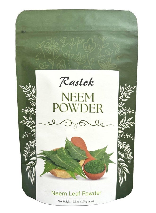 Raslok Neem Powder |100% Pure and Natural Neem Powder | Very Bitter Neem Supplement for Skin,Hair and Detox (3.52 oz) - Image 1