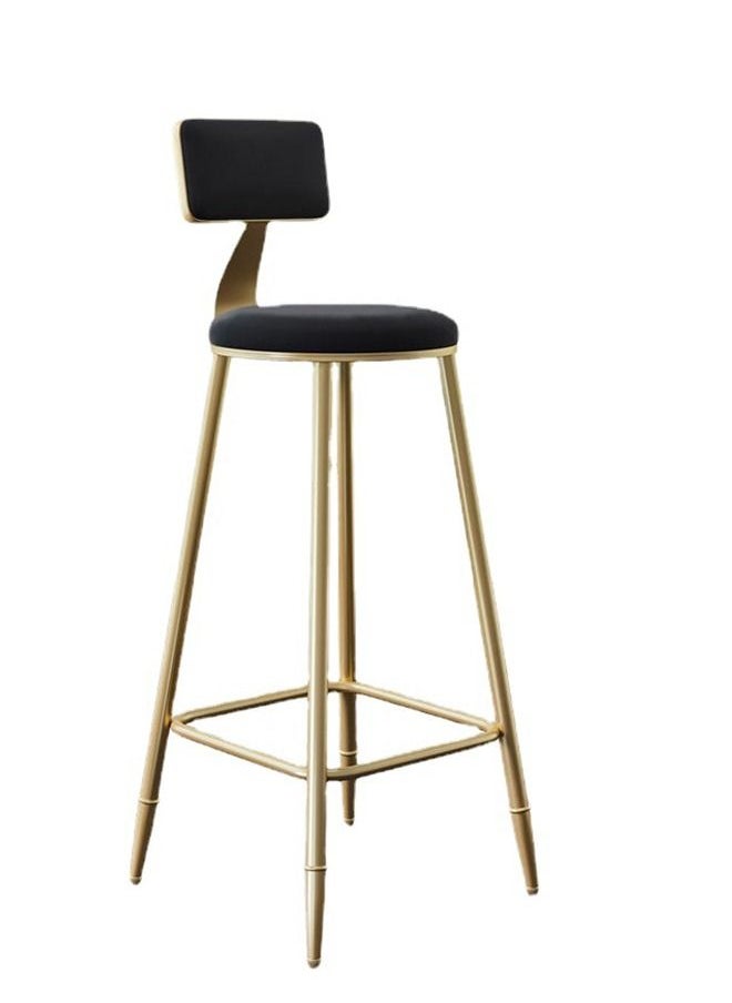CityRiya-Long - Bar Stools Round Counter Height Bar Chairs with Footrest High Chair Stools with Sturdy Steel Frame for Dining Room, Kitchen, Party - Image 1