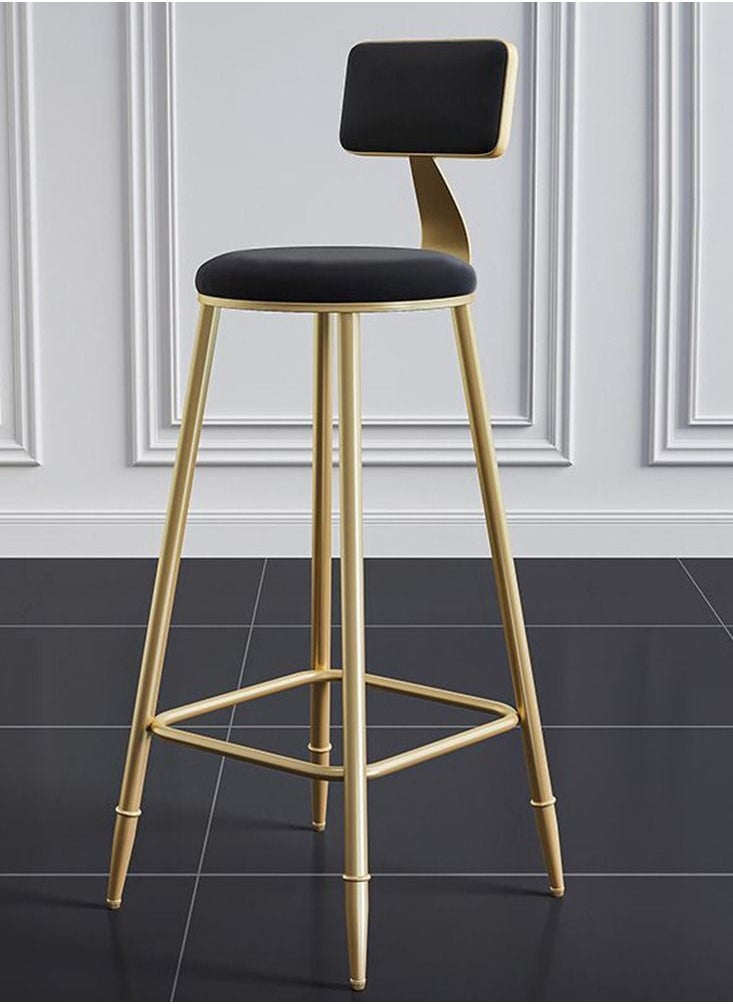 CityRiya-Long - Bar Stools Round Counter Height Bar Chairs with Footrest High Chair Stools with Sturdy Steel Frame for Dining Room, Kitchen, Party - Image 1