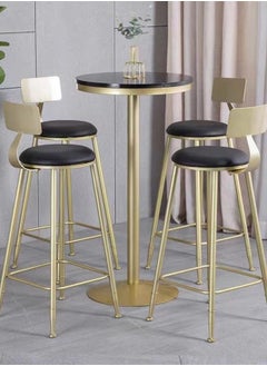 CityRiya-Long Bar Stools Round Counter Height Bar Chairs with Footrest High Chair Stools with Sturdy Steel Frame for Dining Room, Kitchen, Party  - Image 2