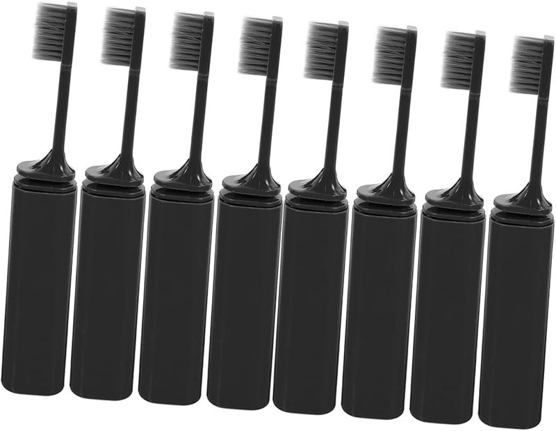 PartyKindom 10 Pack Collapsible Travel Toothbrush Soft Bristles For Braces Pocket Sized - Image 2