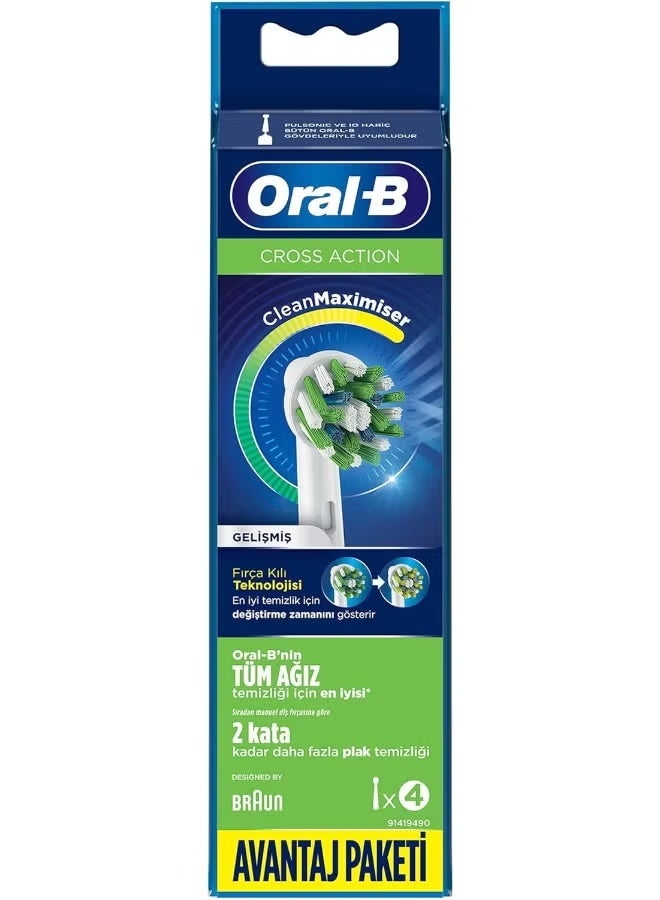 Oral-B 4-Piece Cross Action Replacement Brush Heads White - Image 3