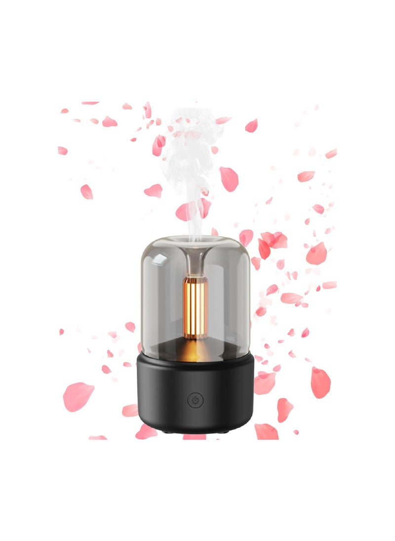 SYOSI - Essential Oil Diffuser, Mini Kids USB Portable Travel, Aroma Diffuser Humidifier, with LED Night Light & Waterless Auto Off for Bedroom, Office, Baby Room, Study, Yoga, Spa, 120ml (Black)(1 Pack) - Image 1