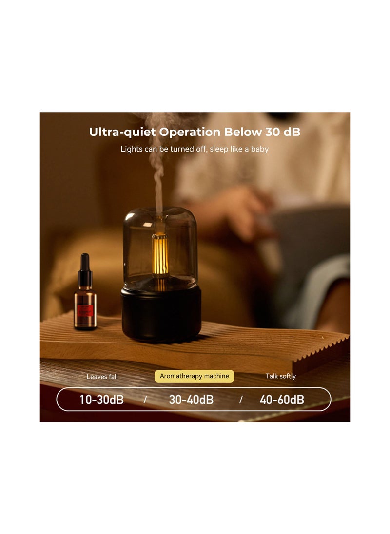 SYOSI - Essential Oil Diffuser, Mini Kids USB Portable Travel, Aroma Diffuser Humidifier, with LED Night Light & Waterless Auto Off for Bedroom, Office, Baby Room, Study, Yoga, Spa, 120ml (Black)(1 Pack) - Image 1