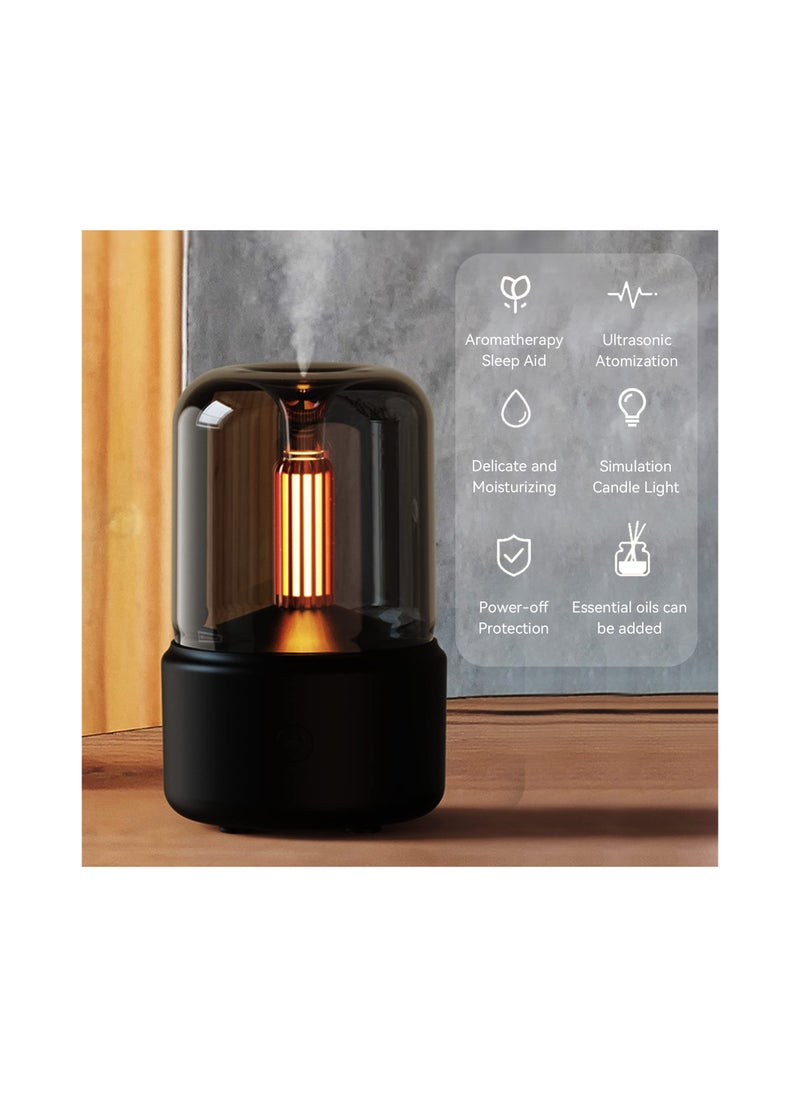SYOSI - Essential Oil Diffuser, Mini Kids USB Portable Travel, Aroma Diffuser Humidifier, with LED Night Light & Waterless Auto Off for Bedroom, Office, Baby Room, Study, Yoga, Spa, 120ml (Black)(1 Pack) - Image 1