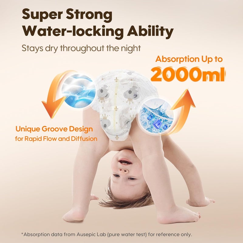aiwibi Night Plus Baby Pants, Ultra-Slim & Super Soft Diaper Pants with Rash Protection, Hypoallergenic, Non-Woven Fabric, Water-Based Ink, Dermatest Certified (XX-Large, 36, count) - Image 3