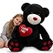 BENINY Red Heart Big Teddy Bears Black Teddy Bear Stuffed Animals with Embroidered I Love You for Girlfriend Large Valentines Fluffy Teddy Bear Birthday Gifts 36 inches - Image 2