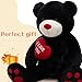 BENINY Red Heart Big Teddy Bears Black Teddy Bear Stuffed Animals with Embroidered I Love You for Girlfriend Large Valentines Fluffy Teddy Bear Birthday Gifts 36 inches - Image 4