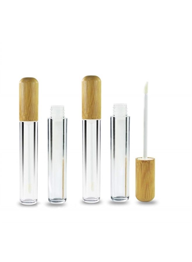Healthcom 6 Pieces 6ml Bamboo Lip Gloss Tubes Empty Refillable Plastic Lip Balm Bottles Vials with Wand DIY Lipstick Tubes Lipgloss Tube Travel Cosmetic Container Samples for Girl Women Makeup - Image 3