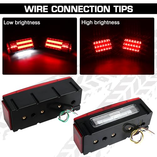 LINKITOM New Submersible LED Trailer Light Kit, Super Bright Brake Stop Turn Tail License Lights for Camper Truck RV Boat Snowmobile Over 80" Inches - Image 5
