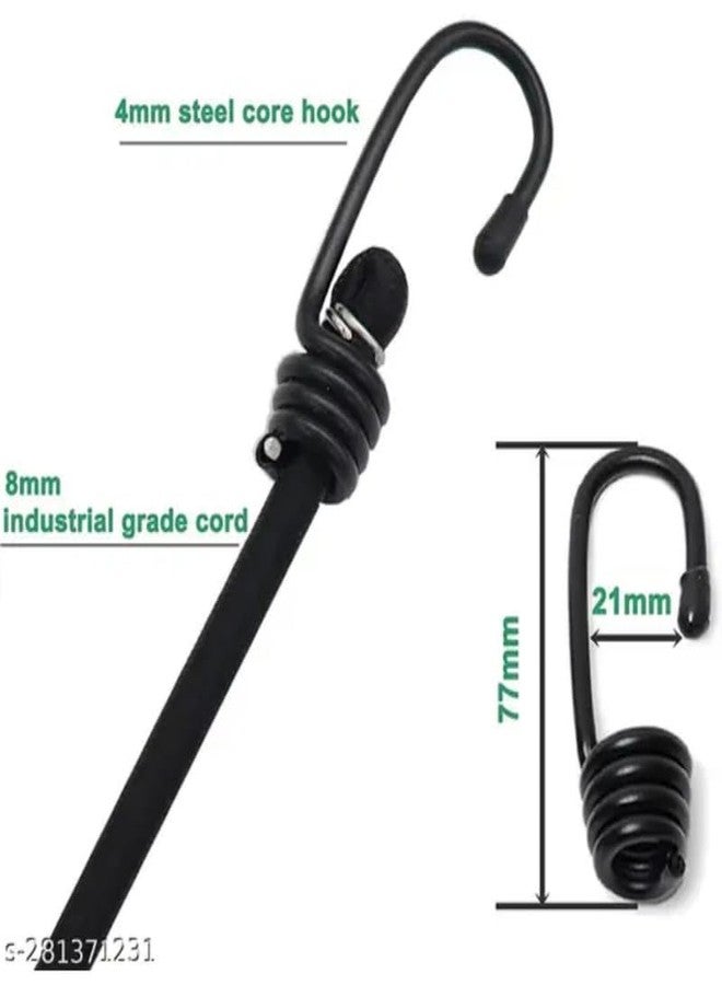 COPY LINE 6 FT Cloths Drying Ropes |Black Colour | Bungee Cord | Ropes with HOOKES,Pack 1 - Image 4