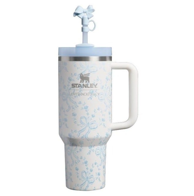 Stanley The X LoveShackFancy Holiday Quencher,Stainless Steel Vacuum Insulated Tumbler with Lid and Straw for Water, Iced Tea or Coffee, Smoothie and More 40 oz, Presented in Elegant Gift-Ready Packaging - Image 1