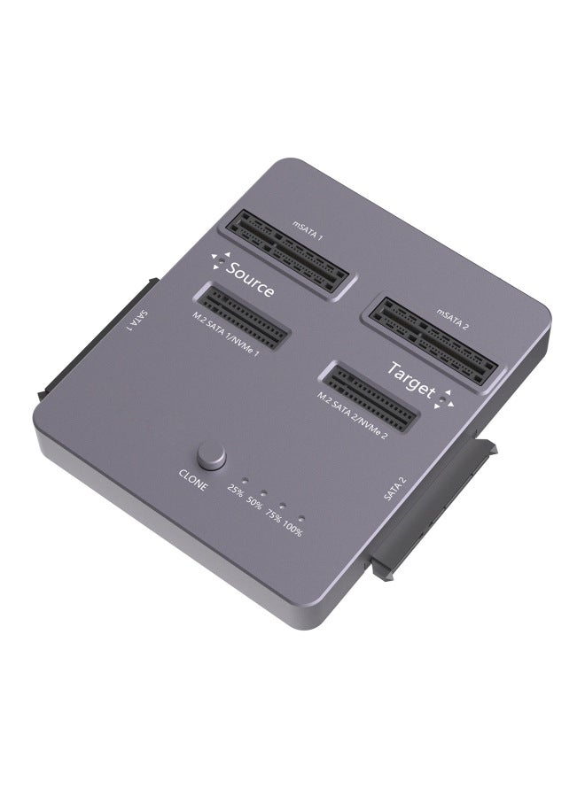 M.2 Solid State Hard Disk Box Base MSata External Box M.2 Dual Protocol Hard Disk Clone Copying Machine-Color:Dark Gray  - Image 1