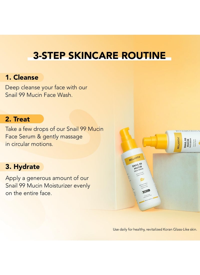 BELLAVITA Snail 99 Mucin Face Serum,with 5% Niacinamide & HA | K Beauty | 24 Hr Hydration | Improves Skin Texture | Brightens Skin |Korean Skincare| For All Skin Types | 100 ml  - Image 5