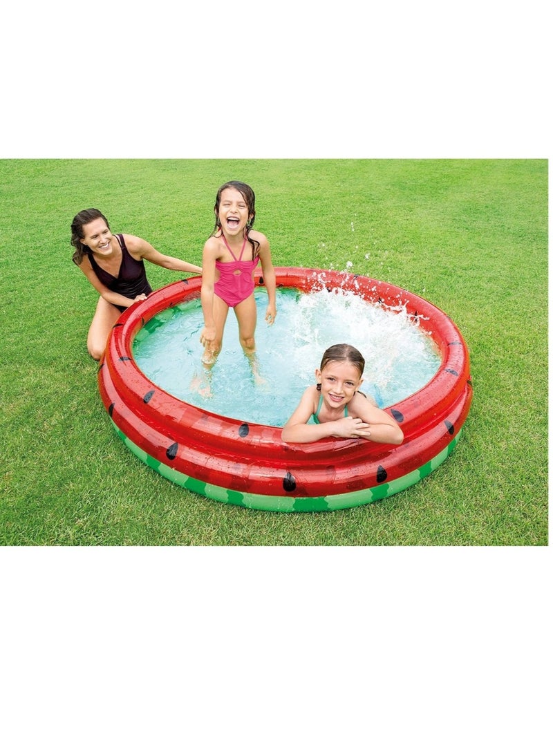 انتكس حمام سباحة دائري قابل للنفخ للأطفال للسباحة والخوض على شكل بطيخ مقاس 168*38 سم - Image 1