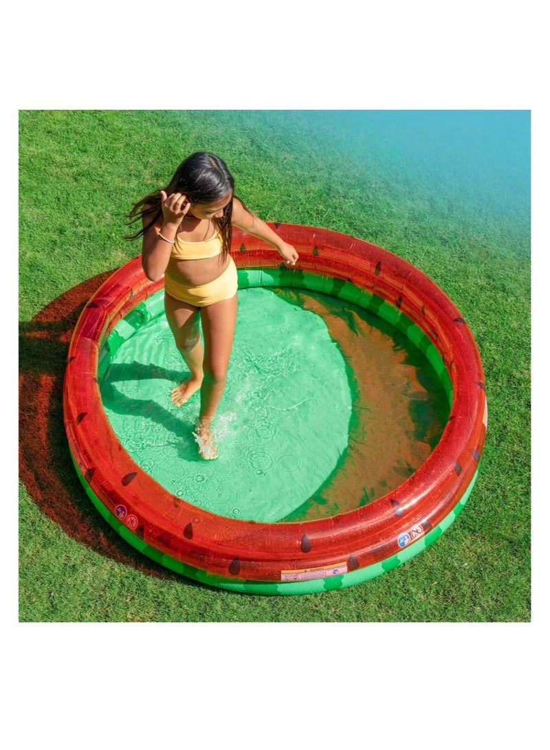 انتكس حمام سباحة دائري قابل للنفخ للأطفال للسباحة والخوض على شكل بطيخ مقاس 168*38 سم - Image 4