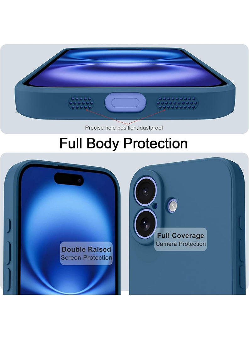 Theodor Protective Slim Fit Case Liquid Silicone Cover with Full Body Protection Anti-Scratch Shockproof Case For Apple iPhone 17 (Blue) Abu dhabi Sun - Image 3