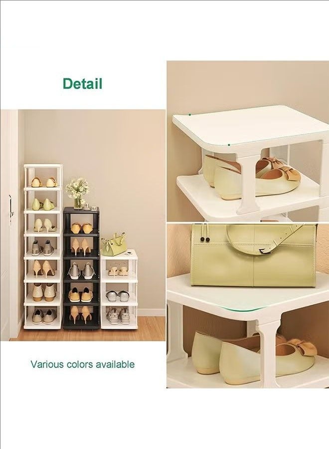 Generic 9 Tier Shoe Rack Space Saving Organizer for Large Shoes, Narrow Shoe Rack, Stackable Shelf , White  - Image 5