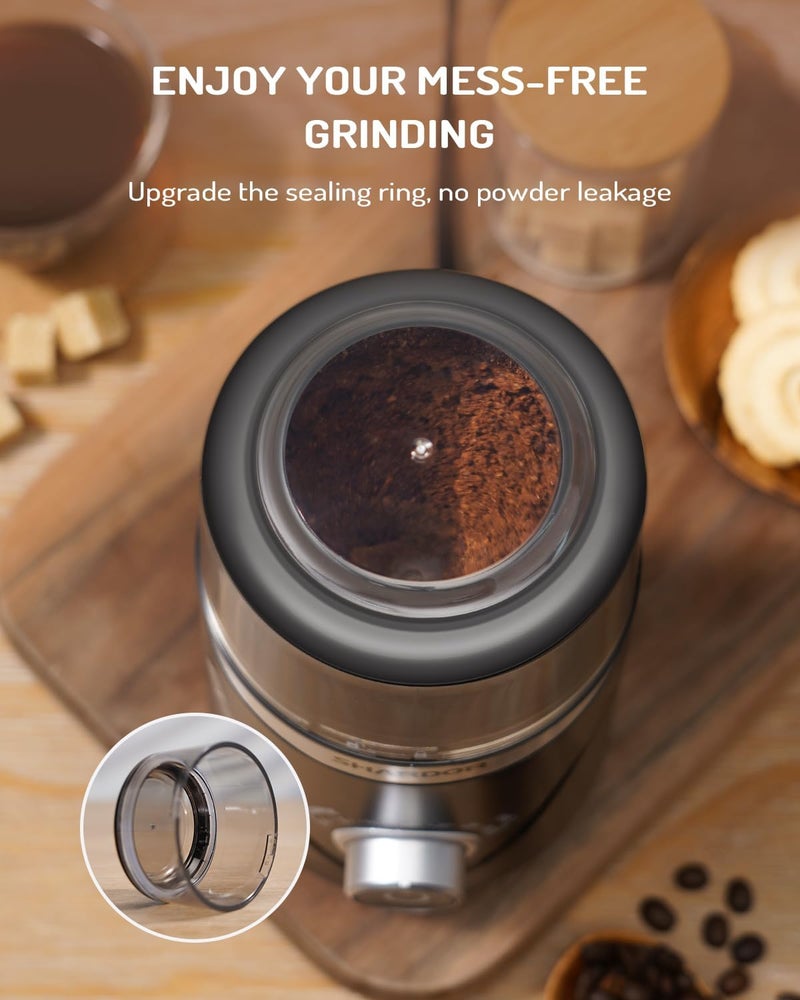 SHARDOR Adjustable Electric Coffee Bean Grinder, Herbal/Seasoning, Espresso with 1 Removable Stainless Steel Bowl, Matte Black - Image 5