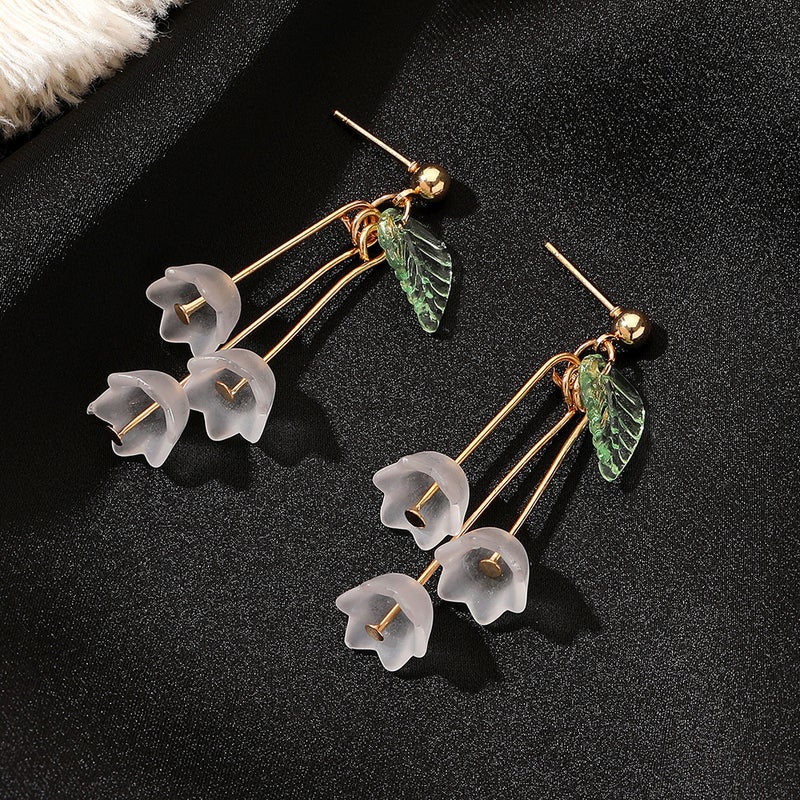 ofeankri Summer Elegant Chanel Style Earrings, Fairy Trendy Multi-Layer Ice Flower Petal Design with Vintage Tassel Long Earrings for Women - Image 4