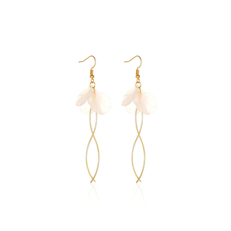 ofeankri Summer Elegant Chanel Style Earrings, Fairy Trendy Multi-Layer Ice Flower Petal Design with Vintage Tassel Long Earrings for Women - Image 5