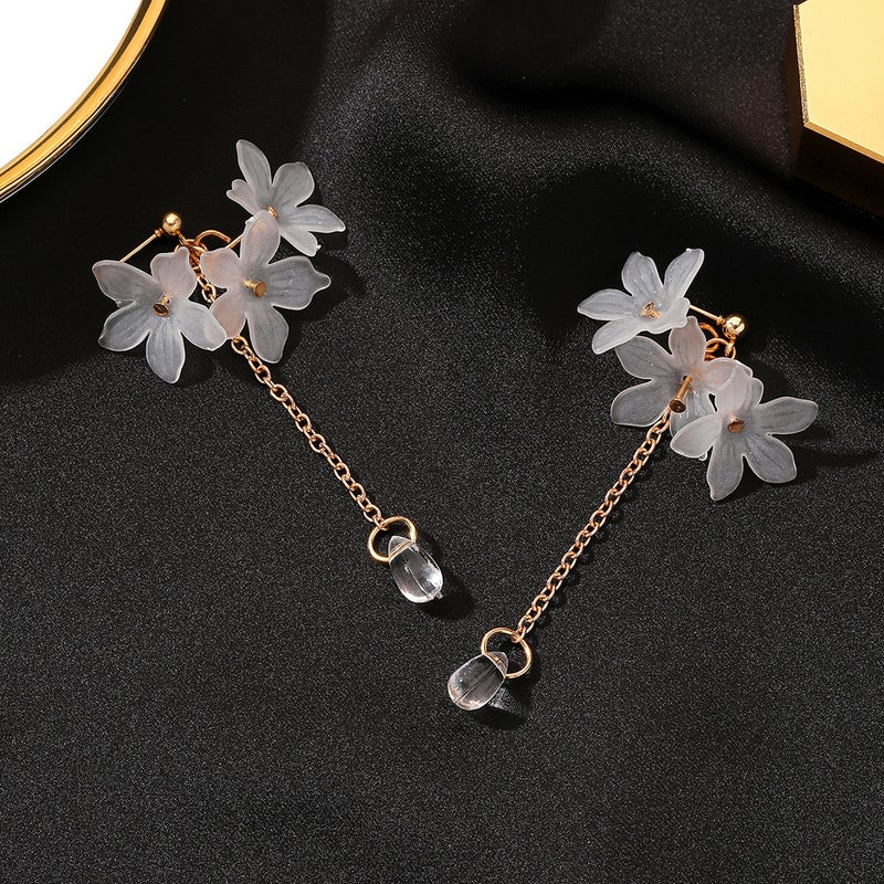 ofeankri Summer Elegant Chanel Style Earrings, Fairy Trendy Multi-Layer Ice Flower Petal Design with Vintage Tassel Long Earrings for Women - Image 3