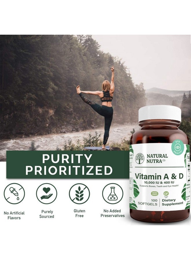 Natural Nutra Vitamin A and D, Supports Bone Health & Enhance Eye Health, Promotes Strong Teeth, Improves Vitality, Sourced from Cod Liver Oil, Supports Overall Health, 10000IU/400IU, 100 Softgels - Image 4