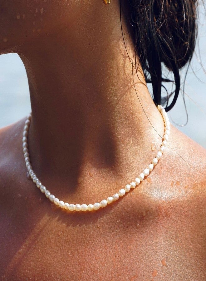 AllenCOCO Pearl Necklaces for Women - Pearl Choker Necklace Strands, Adjustable Chain, Dainty Handmade Vintage Jewelry for Women, Statement, Hypoallergenic - Image 5