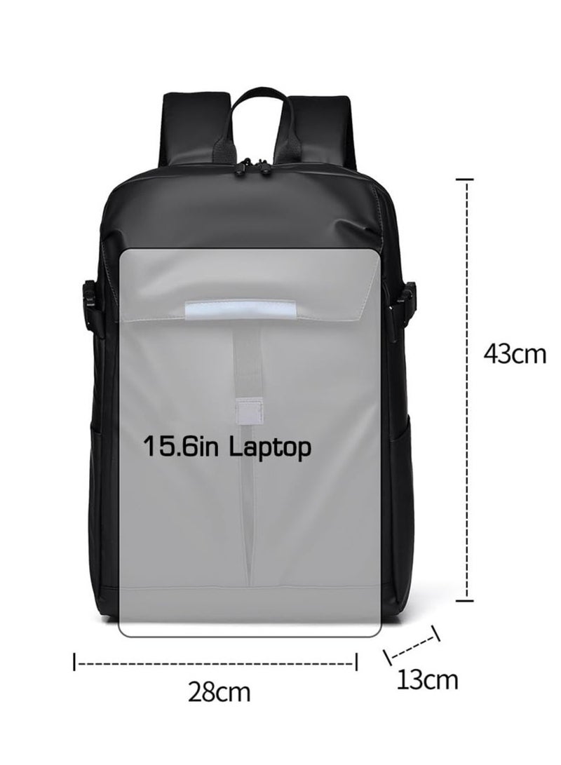 حقيبة ظهر كاجوال مزدوجة الكتف من قماش أكسفورد عالية الجودة المقاوم للماء بسعة كبيرة [20-39] لترًا، إغلاق بسحاب مع جيب أمامي قابل للتوسيع لكرة القدم والخوذة و حجرة كمبيوتر محمول و أحزمة قابلة للتعديل حقيبة متعددة الوظائف للسفرو حقيبة كمبيوتر محمول مقاس 15.6 بوصة و حقيبة ظهر جامعية للأمتعة والرياضة للنساء والرجال - 45×28×13 سم - Image 2