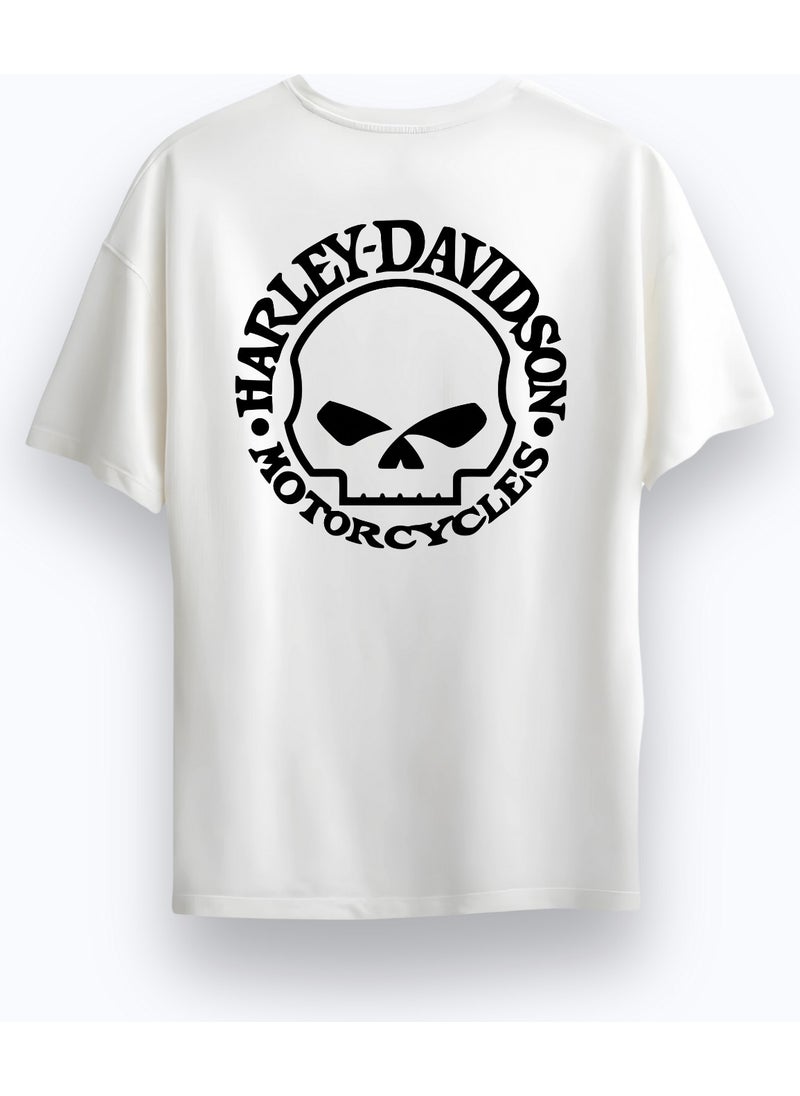 Alex Rosen Unisex Oversize Crew Neck Printed Short Sleeve White T-Shirt  - Image 1