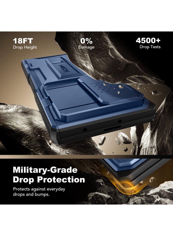 TONGATE for Z Fold 7 Case with Privacy Screen Protector, [Built-in Slide Camera Cover & Stand] [Anti Spy] Military Grade Drop Phone Case for Samsung Galaxy Z Fold 7 with Belt Clip, Blue Privacy - Image 5