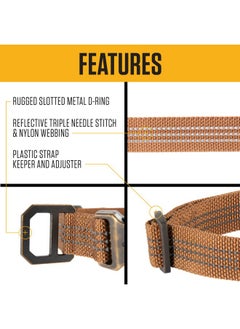 carhartt Carhartt Fully Adjustable Nylon Webbing Collars for Dogs, Reflective Stitching for Visibility, Carhartt Brown (Nylon Webbing), Medium  - Image 2