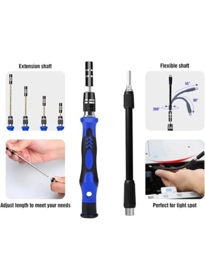 مجموعة مفكات دقيقة من RUIXZSS للإلكترونيات مكونة من 142 قطعة مع 120 قطعة لاصقة، مجموعة أدوات إصلاح لأجهزة iPhone، MacBook، الكمبيوتر، اللاب توب، الحاسوب الشخصي، التابلت، PS4، Xbox، Nintendo، وجهاز ا - Image 3