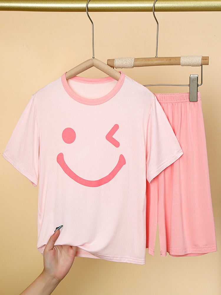 Children'S Pajamas Modal Boys' Short-Sleeved Suit Summer Ice Silk Girls' Home Clothes Large Children'S And Boys' Air-Conditioning Clothes - Image 3