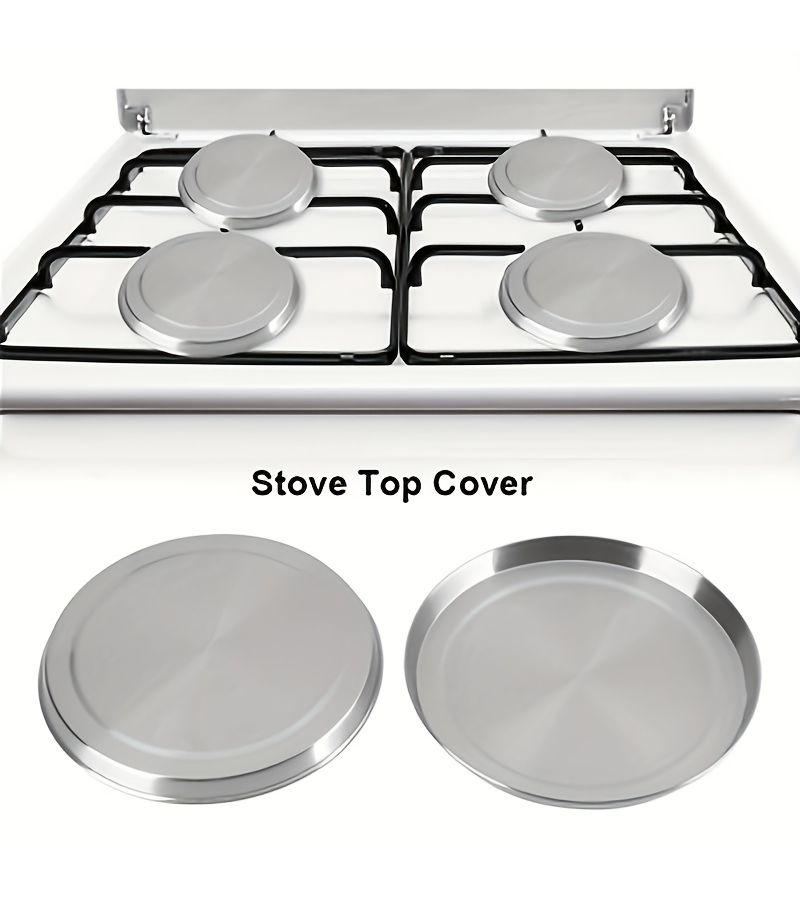 Stainless Steel Electric Stove Burner Covers 2Pcs Kitchen Range Top Protector Decoration - Image 3