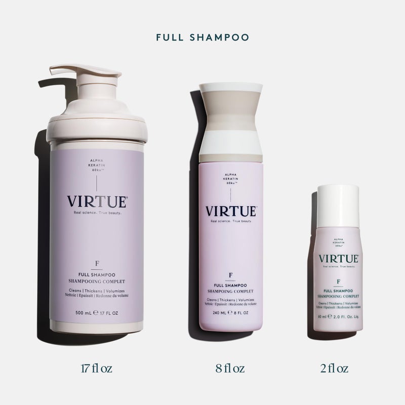 VIRTUE Full Sulfate Free Volumizing Shampoo Thickens Hair, Safe for All Hair Types, Color Safe - Image 5