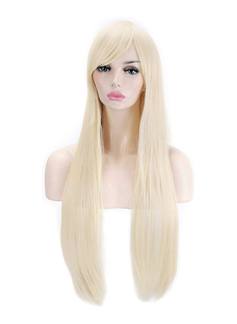 Estelle Wigs 32 Inches 80 cm Long Straight Anime Fashion Women's Cosplay Wig Party Wig With Free Wig Cap Blonde - Image 4