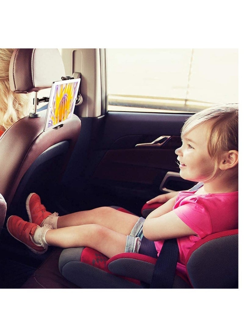 ELTRAZONE Aluminium, Silicone Car Tablet Stand, Car Headrest Tablet Holder Stand for 4.7-12.9 inches Mobile Phone iPad Tablet PC Back Seat Car Holder Stand Mount - Image 4