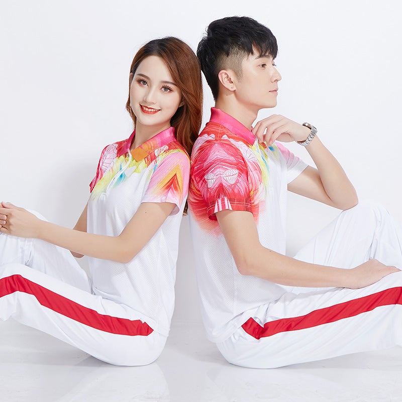 Summer Short-Sleeved Sports Appearance Clothes Suit Class Clothes Senior High School Junior High School Students Competition Square Array Chorus Performance Clothes