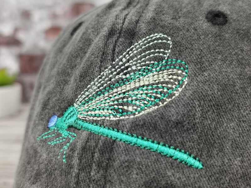 TERRIFI Embroidered Dragonfly Baseball Cap – Washed Cotton Twill Adjustable Dad Hat for Men & Women, Breathable Low Profile Outdoor Hat - Image 3