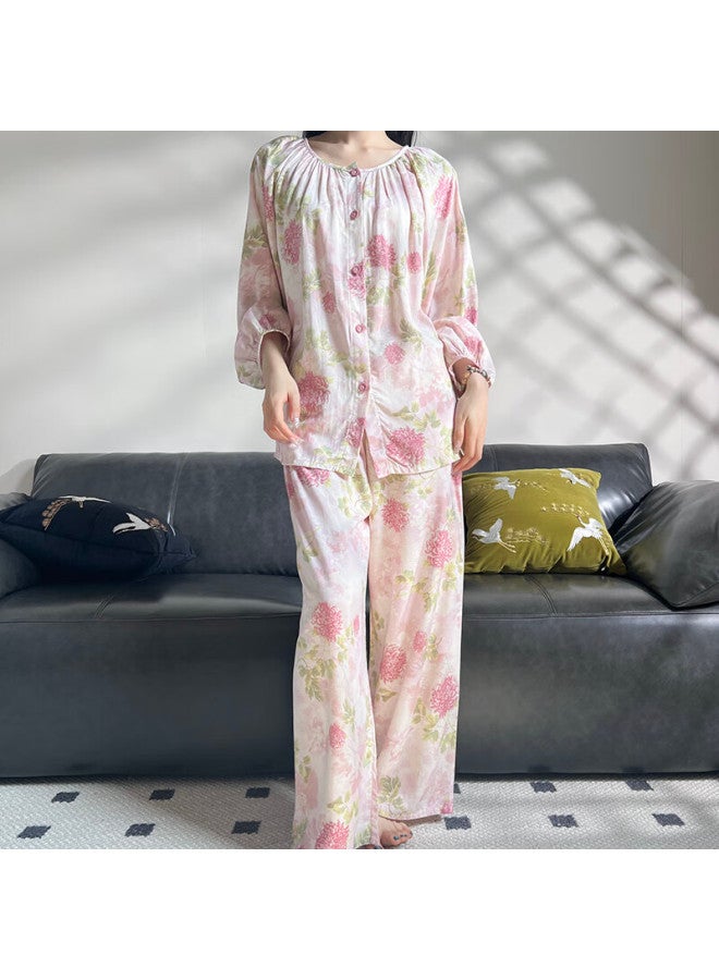 Modal Soft Satin Long Sleeve Pajama Set For Women Spring Autumn New Cardigan And Pants Plus Size Loungewear Suitable For Outdoors - Image 4