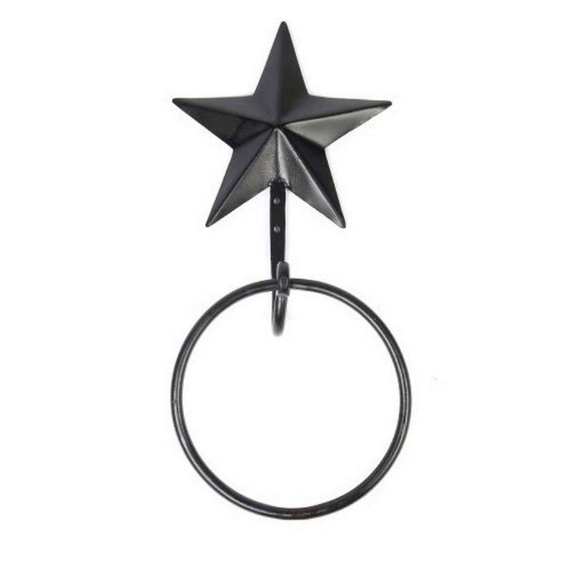 Home Collection by Raghu Home Collection by Raghu MWRE0028 Black Star Metal Towel Ring 6 D 