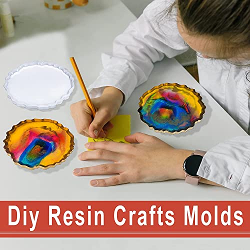 URBAN BOX Resin Coaster Molds,Silicone Molds for Resin Casting,Silicone Agate Coaster Molds for Making Resin Geode,Agate Slice Coasters,Cup Mats,Home Decoration-50 - Image 5