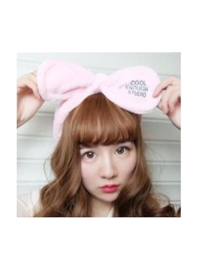 NIBEMINENT Bunny Ear Head Wrap Hair Band Pink - Image 1