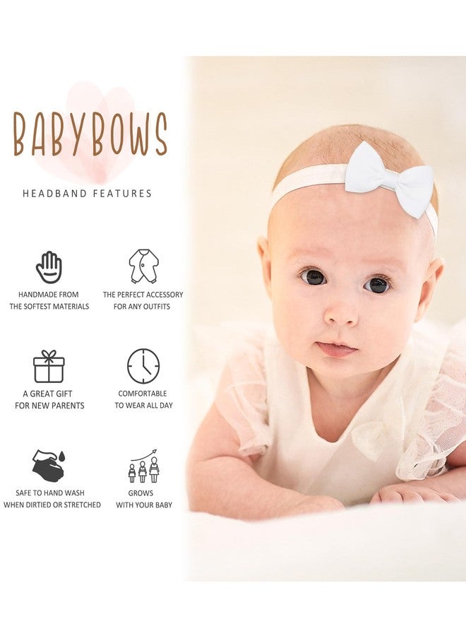 jollybows 40pcs Baby Girls Bows Headbands Elastic Hairband Ribbon Bow Hair Accessories for Newborns Infants Toddlers and Kids - Image 3