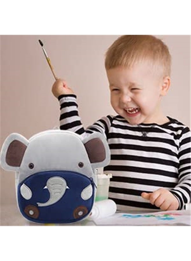Cute Animal Cartoon Backpack School Bag, for Toddler Children Boys Girls, 3-5 Years Old, for Kindergarten Kids, Children, Unisex (Elephant)  - Image 3