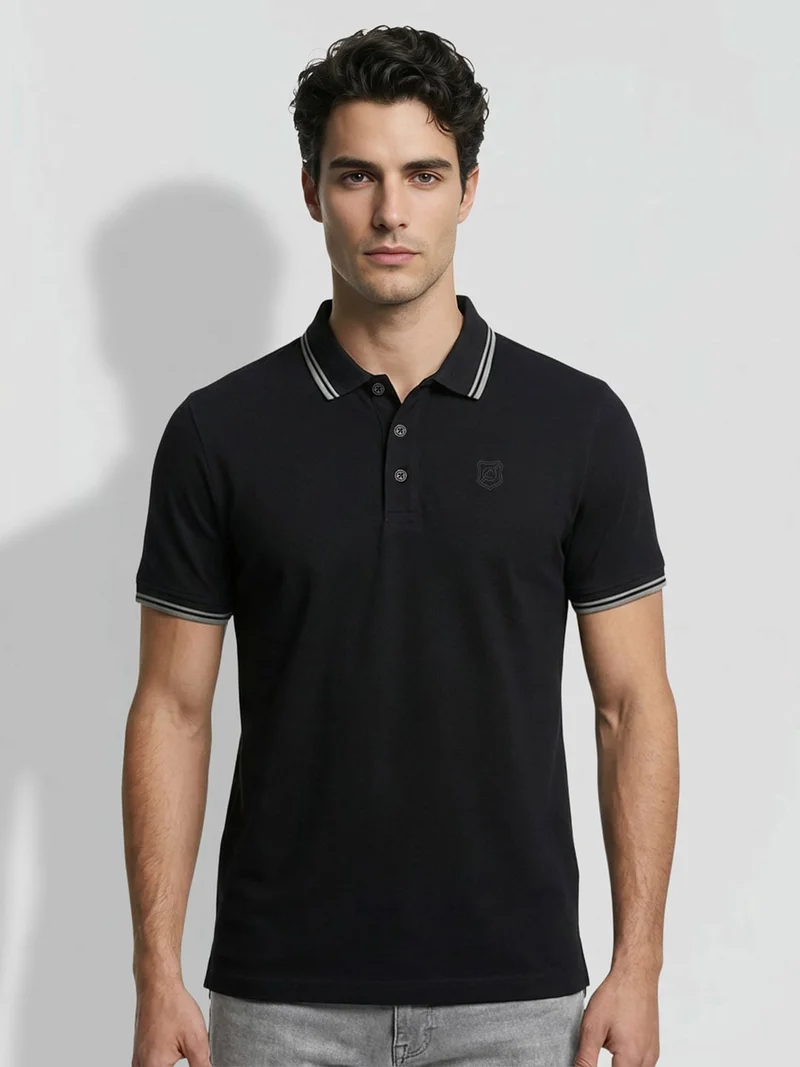 Being Human Men Brand Logo Polo Collar T-shirt