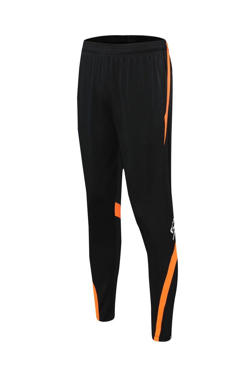 Generic Autumn and Winter adult jersey competition team class uniform childrens half zipper football uniform training uniform suit printed Black orange pants