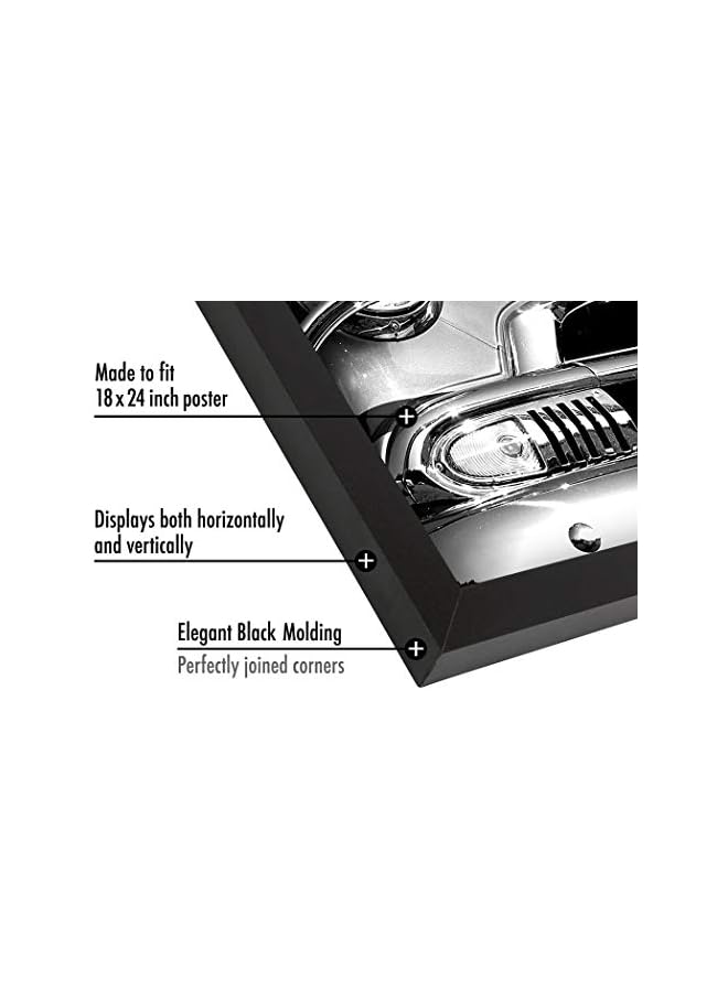 The Bros 18x24 Poster Frame in Black - Composite Wood with Polished Plexiglass - Horizontal and Vertical Formats for Wall with Included Hanging Hardware - Image 3